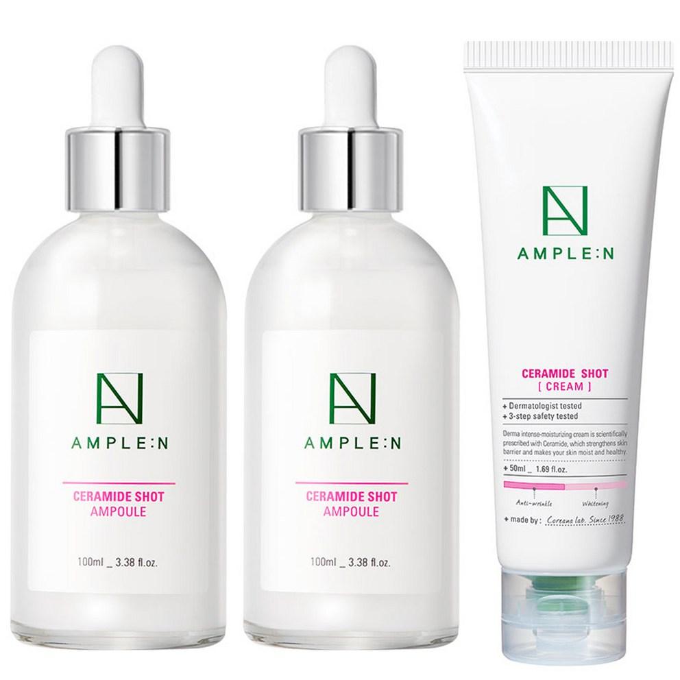 [Coreana AMPLE:N] Ceramide Shot Ampoule 100ml x 2 + Ceramide Shot Cream 50ml Set
