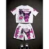 New Men 3d Printed Fashionable and Versatile T-shirt Set Suitable for Daily Wear and Competition Attire