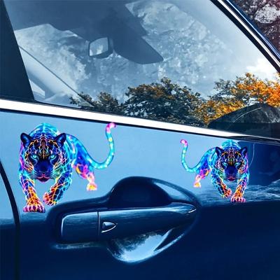 Waterproof Motorcycle Fluorescent Sticker Colorful Leopard Decorative Sticker Car Personalized Cool Decorative Accessories