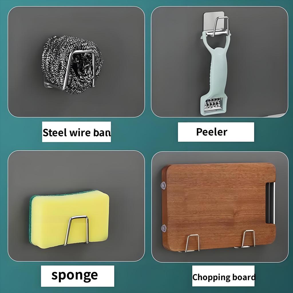 Kuchnia ze stali nierdzewnej uchwyt na gąbki do zlewu samoprzylepny stojak do suszenia odpływu kuchenne haki ścienne akcesoria do przechowywania organizator