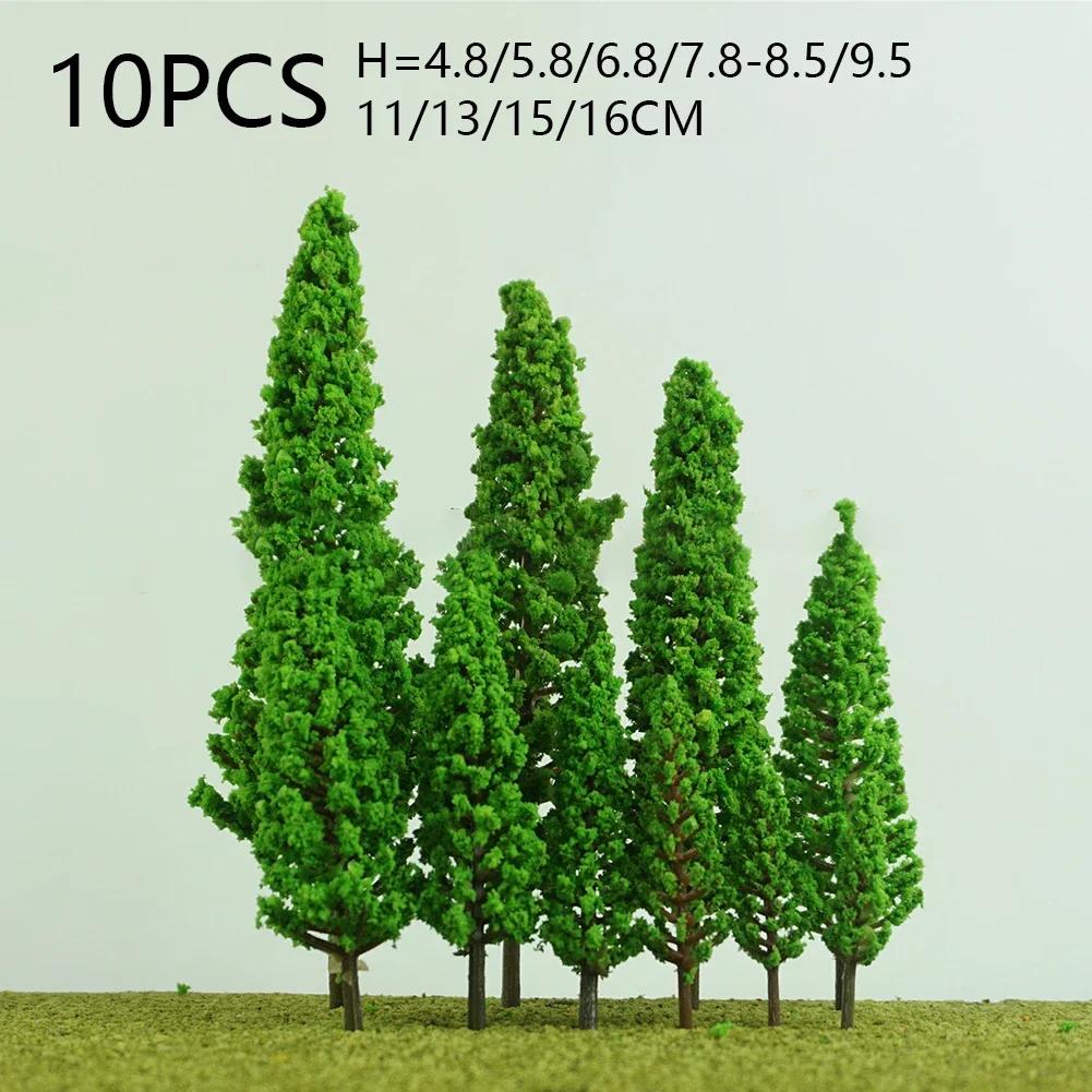 

10pcs Pine Trees Model Green For Scale Railway Layout Miniature Sandtable Model Scenery DIY For Home Building Decoration China Mainland