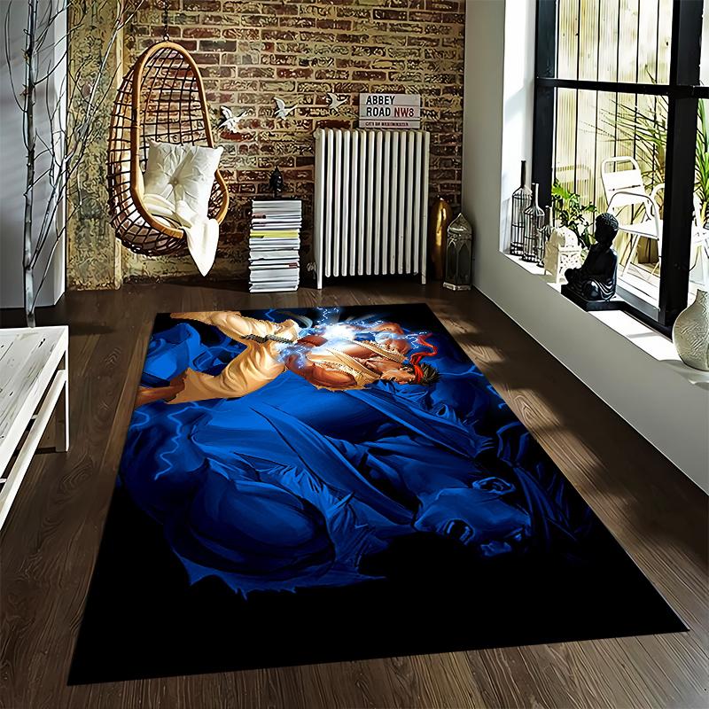 Cool Blue Lightning Combat Hero Carpet Suitable for use as an anti-slip game mat for living room and bedroom sofas