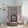 4.6FT/55" Kids Trampoline with Enclosure Net, Outdoor Indoor Use, for Ages 3-10 Years, Pink