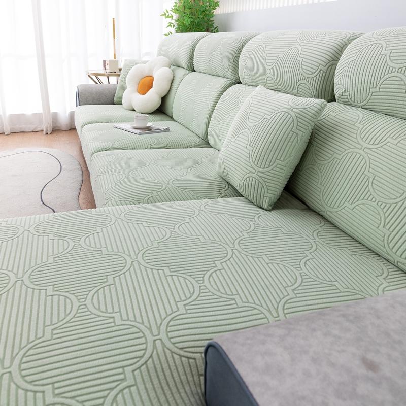 Jacquard Sofa Seat Cushion Cover Elastic Sofa Cover With Elastic Bottom Furniture Protector Couch Cover Anti-Dust Removable