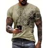 Neues Sommer-Herrenmode-T-Shirt Persönlichkeit Retro-Muster Bedrucktes Herren-T-Shirt Top