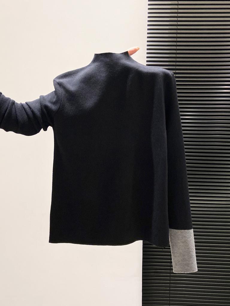 Temperament semi-turtleneck sweater women's inner knitted sweater autumn and winter slim and thin fashionable retro bottoming top