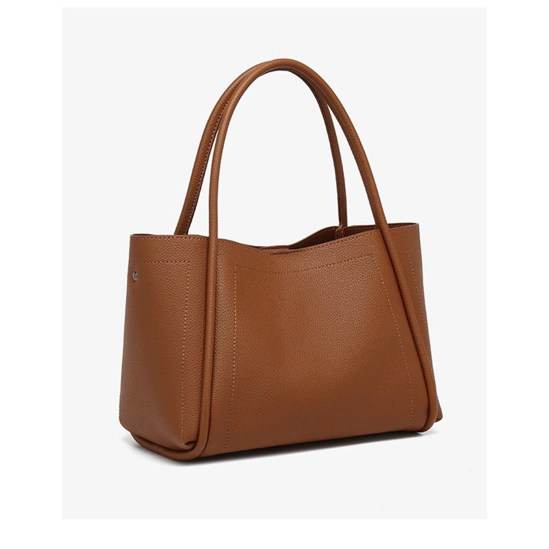 Tote Bag, Soft Leather Vegetable Basket Bag, Women's High-end Large-capacity Commuter Bag, Simple Women's Handbag