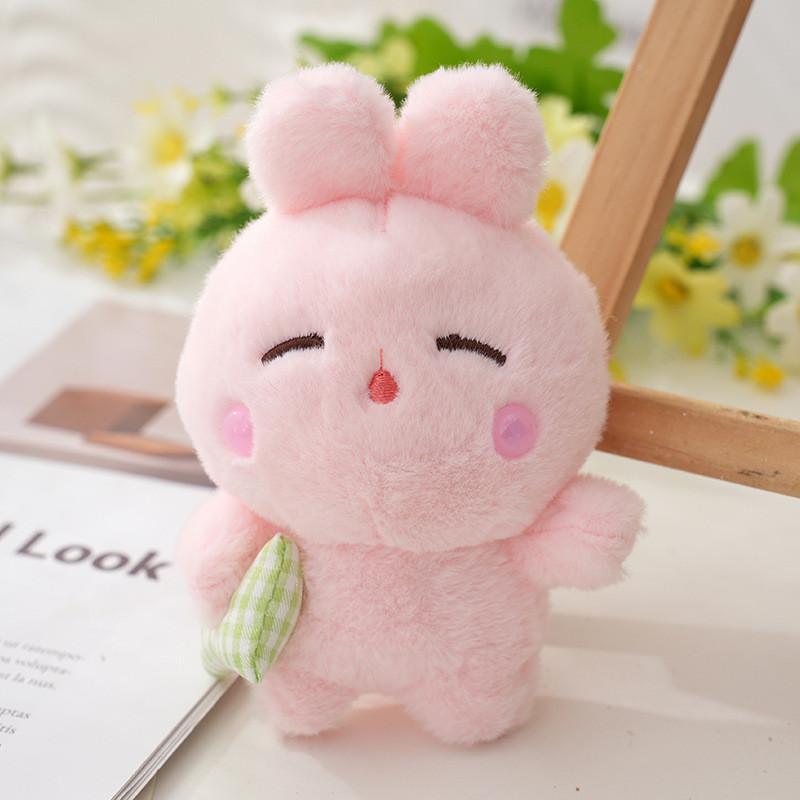 Cute Long Plush Bunny And Bear Keychain Adorable Cartoon Animal Stuffed Toy