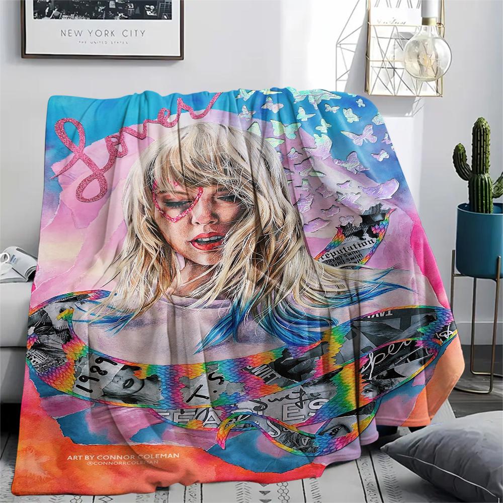 1 pièce Couverture en Flanelle Imprimé Taylor, Haute qualité Toutes Saisons, Décoration d'Intérieur, Chaleur et Confort, Parfait pour les Cadeaux de Noël