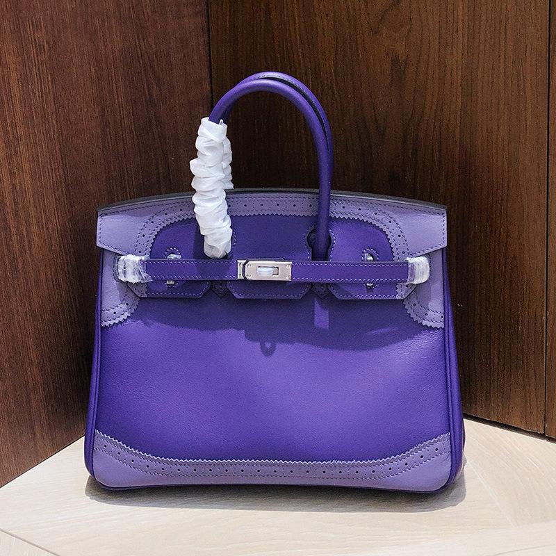 Haute Couture Version Erste Schicht Swift Rindsleder Spitzenrand Platin Tasche BK25 Echtes Leder Damen Tasche Spleiß Premium Handtasche