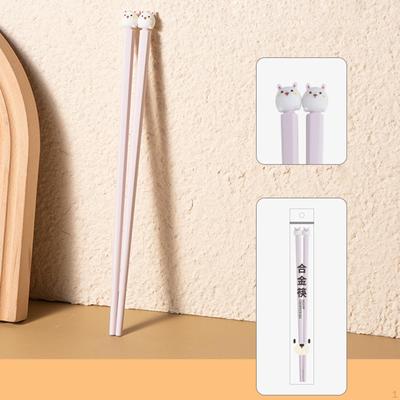 2 kusy Dětské hůlky Opakovaně použitelné Hůlky ze skelných vláken Zvířecí špička pro restauraci Domov