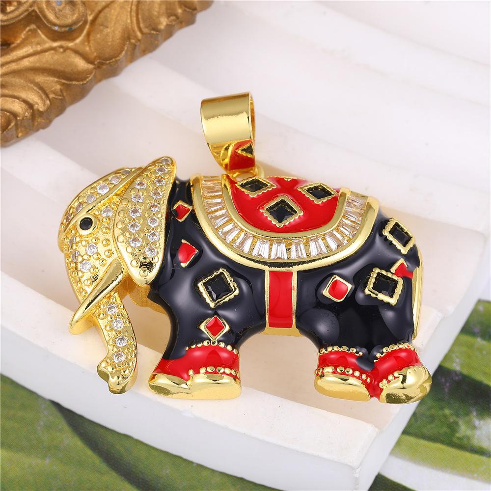 Women's Gold-Plated Bear Necklace with Zircon and Titanium Steel Clavicle Chain