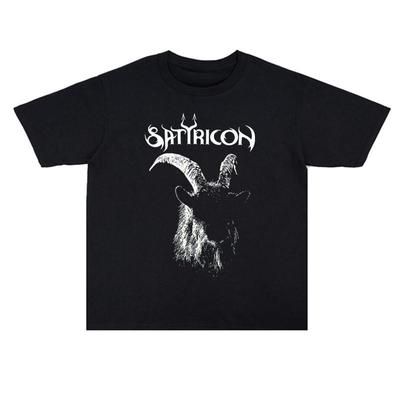 2025 Lato Czarny Metal Satyricon Nadrukowana Bawełniana Luźna Koszulka Męska i Damska Wysokiej Jakości T-shirt z Krótkim Rękawem