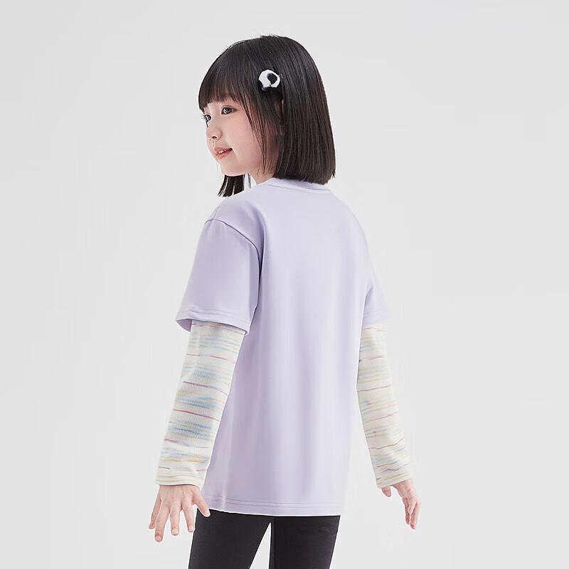 Deesha Girls  Letter Print Fake Two-Piece Long Sleeve T-Shirt 130