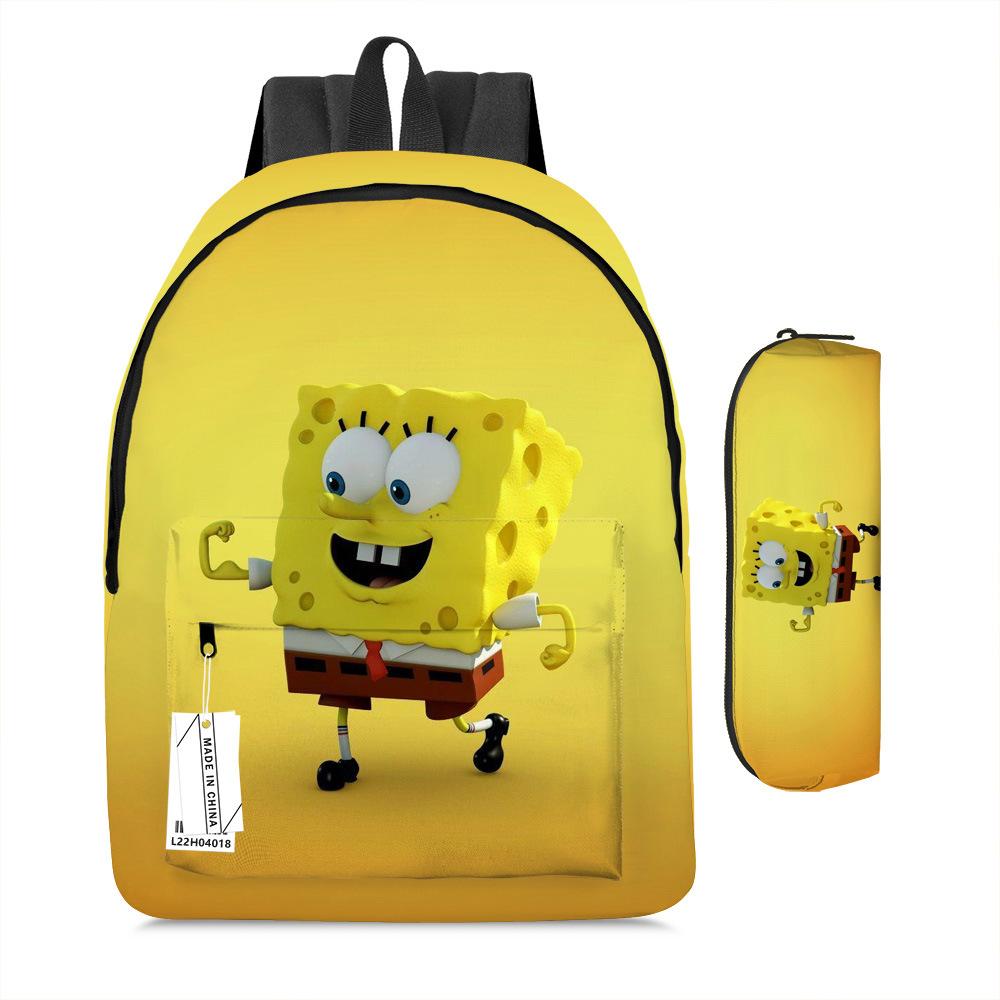Spongebob Squarepants Children'S School Bag Male And Female Students Backpack Kindergarten Cute Cartoon Backpack Pencil Bag