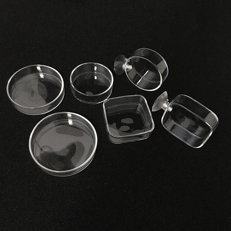Transparent Aquarium Fish Tank Shrimp Food Feeding Circle Glass Feeder Floating Bottom Feeder Fish Shrimp Aquarium Accessories