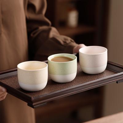 Grobkeramik Keramikhandwerk Keramik Retro Chinesischer Kung Fu Teetasse Rund Kreativ Keramik Mattglasur Kaffee Trinkgeschirr