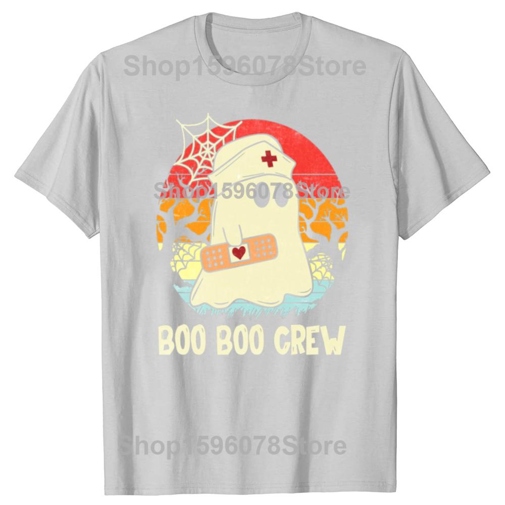 Funny Boo Boo Crew Nurse Halloween T Shirts Men Women Pure Cotton Humor Streetwear Tee Shirt Short Sleeve Unisex Loose Clothing