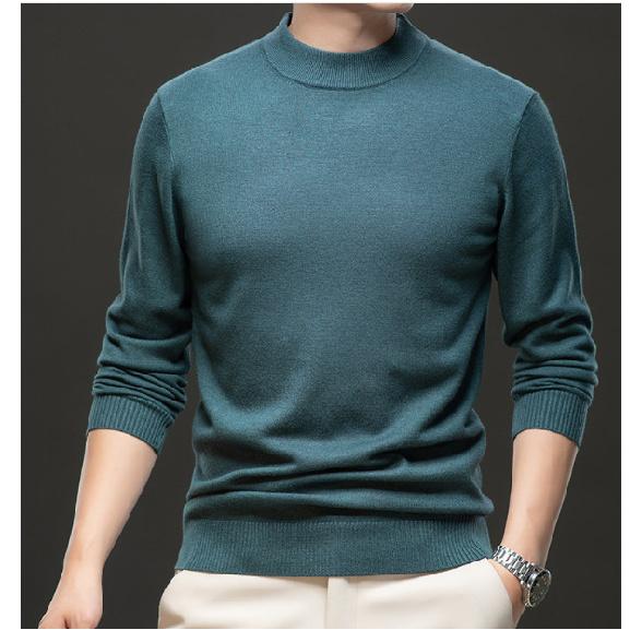 

Весна и осень зима мужской свитер мода молодежный повседневный полувысокий воротник однотонный основа вязаный свитер вязаный верх 5XL