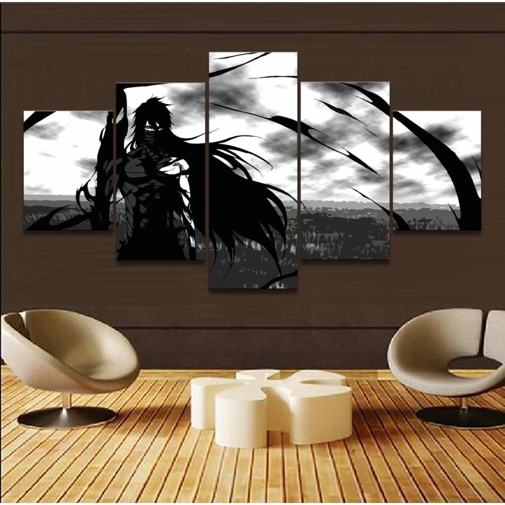 5 Panels Canvas Wall Art Anime Poster Painting Bleach Kurosaki Picture Print Living Room Home Decoration Wallpaper Bedroom Mural