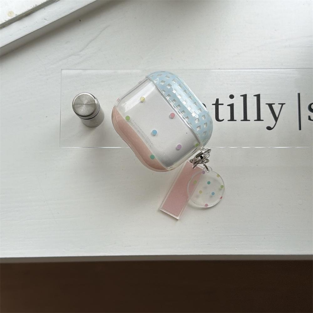 Spring girl color polka dot apple earphone cover for AirPods 1 /1 generation simple creative shell PRO1/PRO1