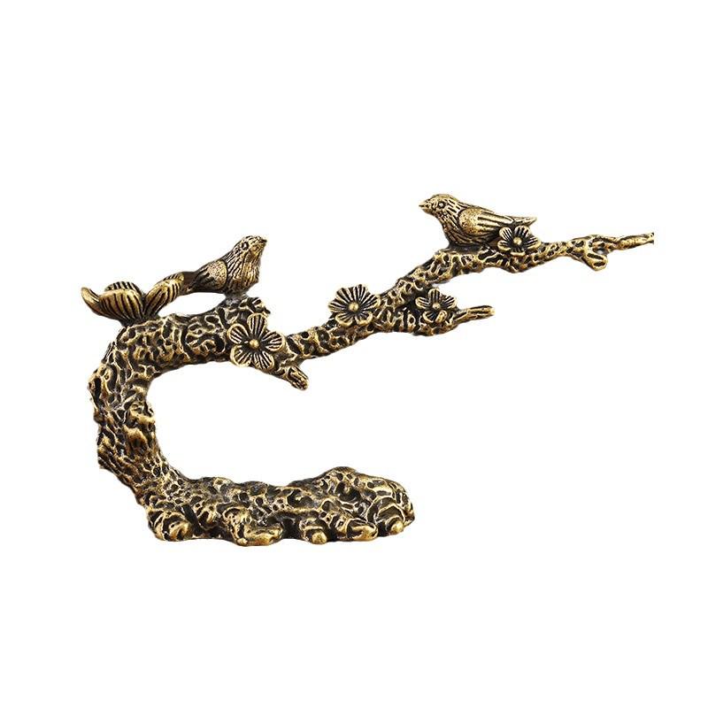Brass Joyful Eyebrow Incense Holder - Pure Copper Agarwood Backflow Burner and Zen Tea Ceremony Ornament.