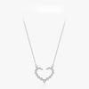 Ailmay Echter Sterling Silber Romantisches Herz Zirkonia Anhänger Halskette für Damen Feiner Schmuck Mädchen Weihnachtsgeschenke