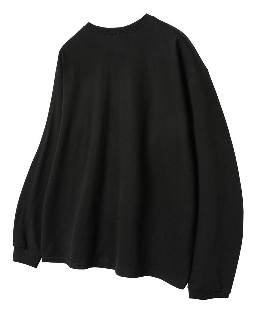 UNION GARMENTS Plain Loose Fit Long Sleeve T-Shirt Black [Basic Or Ribbed]