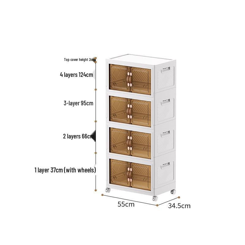Movable Multi-layer Folding Storage Wardrobe with Wheels