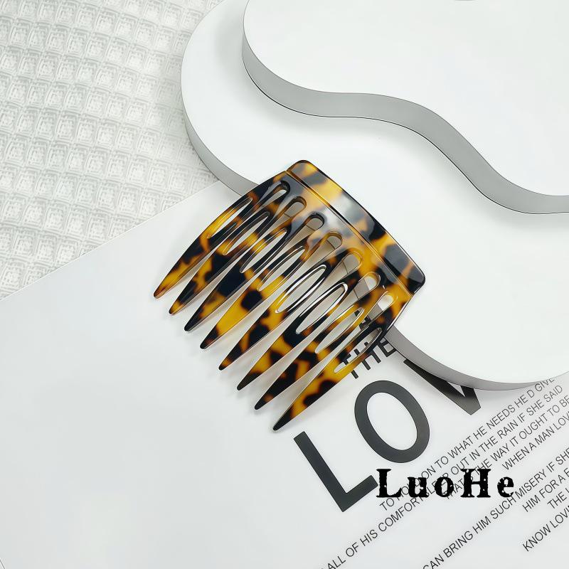 Leopard Print Anti-static Hair Comb - Acetate Hair Accessory for Bangs, Anti-frizz, and Extra Style