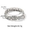 13MM Full Diamond Jiugongge Bracelet, Unisex Fashion Trendy Hip-hop Alloy Jewelry