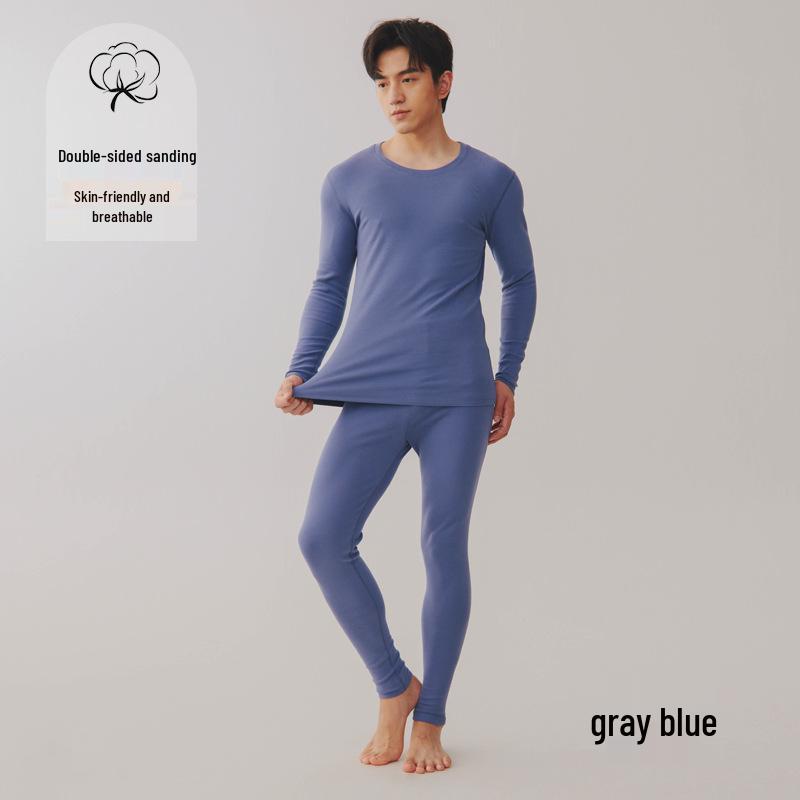 

Men s Round Neck Moisture-Wicking Thicker Cotton Base Layer Set (280g) – Fall/Winter Warm Long Johns