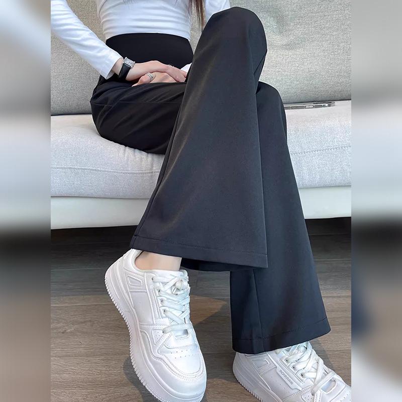 

2026 Autumn Maternity Classic Wide-Leg Slim Flare Floor-Length Trousers 3XL чёрный