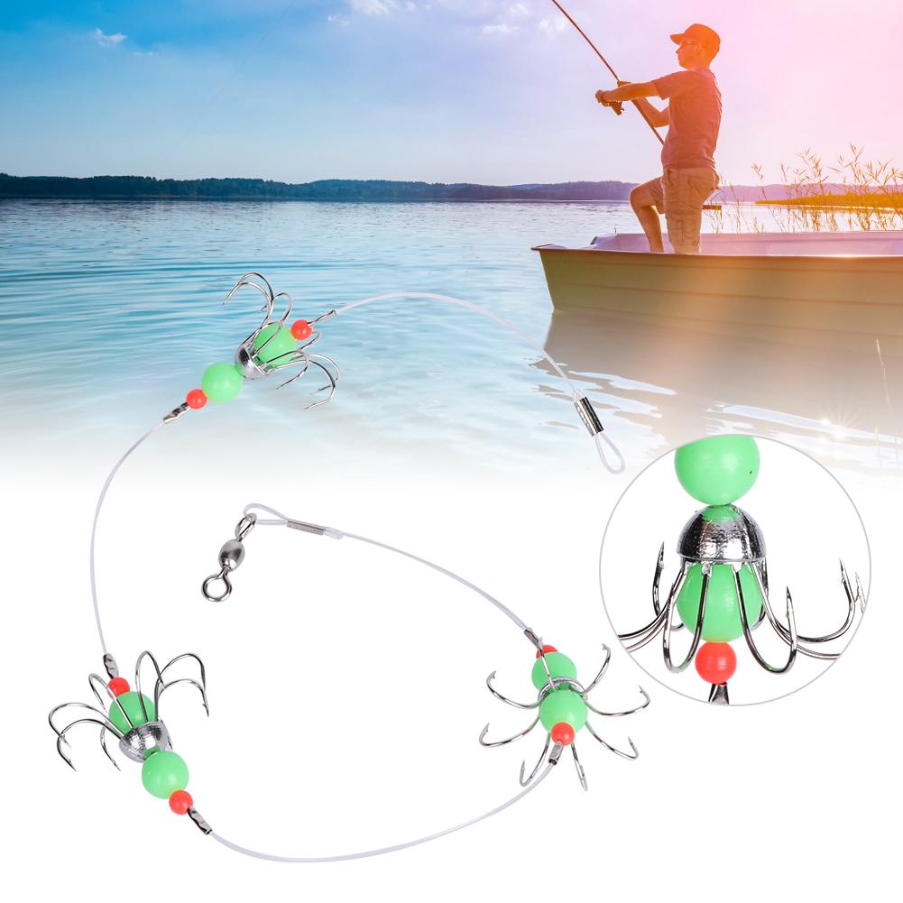 Luminous Squid String Hook   Fishhook Barbed Night Fishing Tackles Accessories