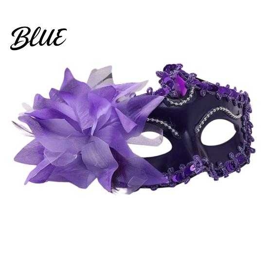 Venetian Style Mask Half Face Masquerade for Women Mesh Flower Rhinestone Mask Costumes Accessory Halloween Carnival Prom Ball Party
