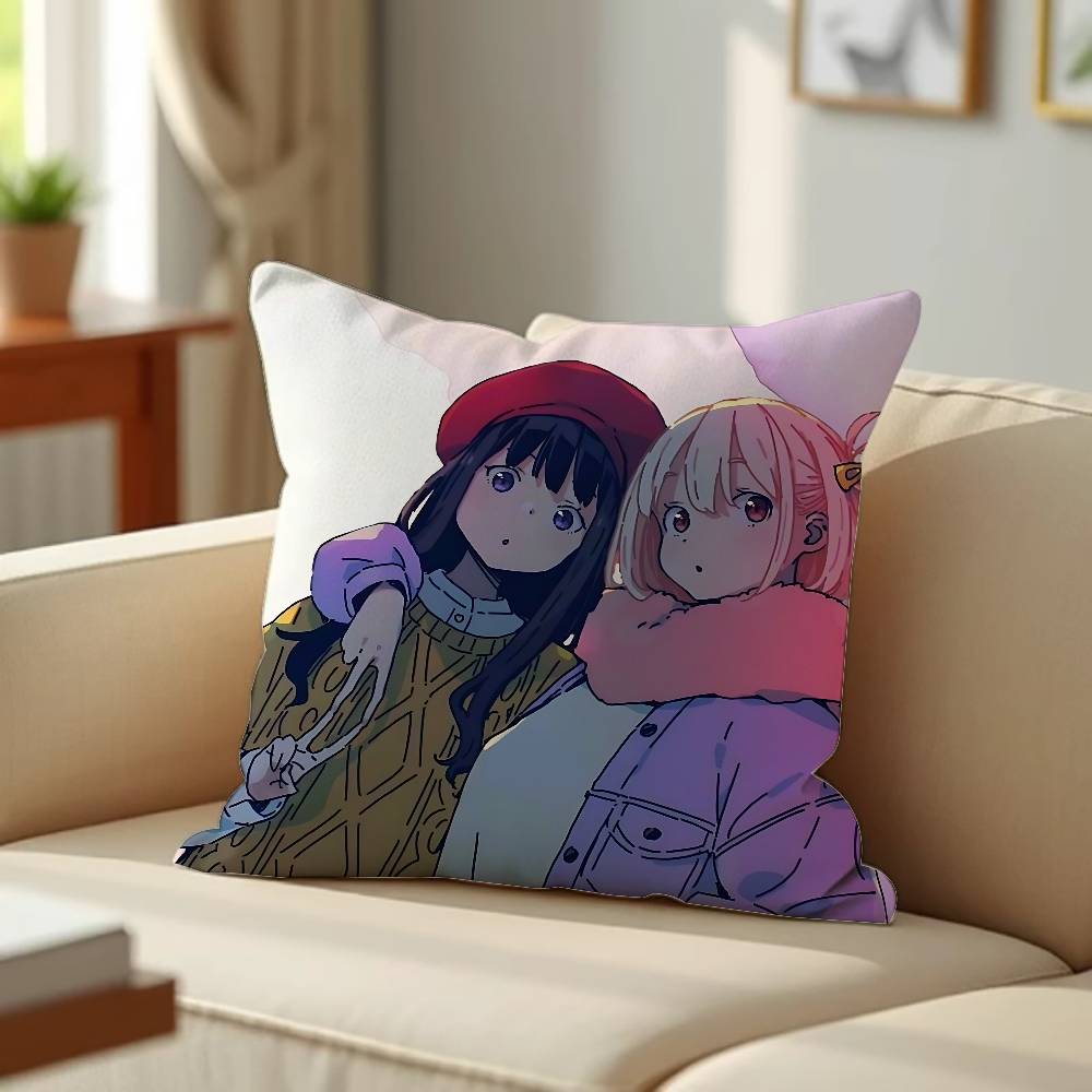 Kawaii L-Lycoris Recoil C-Chisato Kissenbezug Kissen Zum Abdecken Wohnaccessoires Wohnzimmerdekoration Kissenbezüge