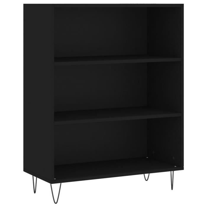 VidaXL Bibliothèque noir 69,5x32,5x90 cm bois d'ingénierie 828357