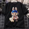 2025 New LABUBU T-shirt Fashion Versatile Skateboarding Youth LABUBU Pattern Printed Girl Round Neck Short Sleeve