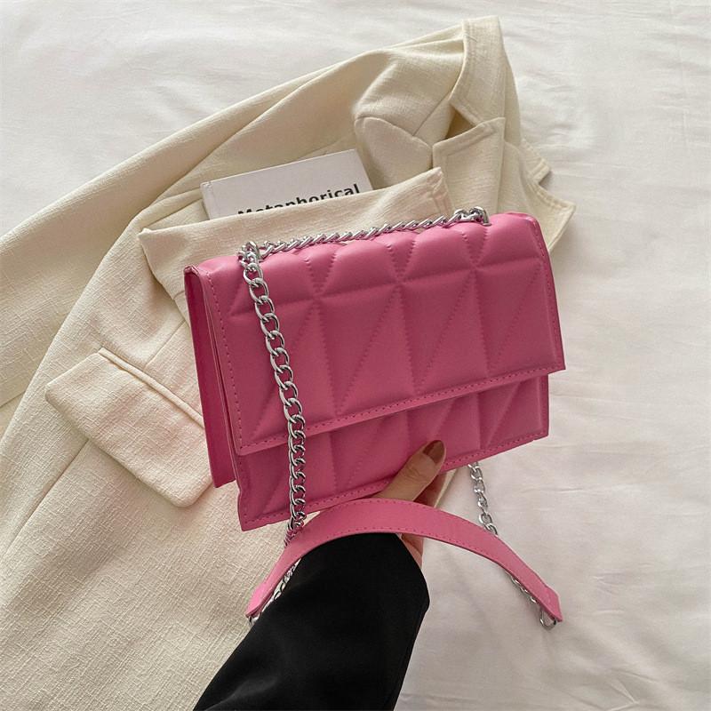 Stylish Small Square Bag 2024 Spring Collection White Shoulder Bag розовый