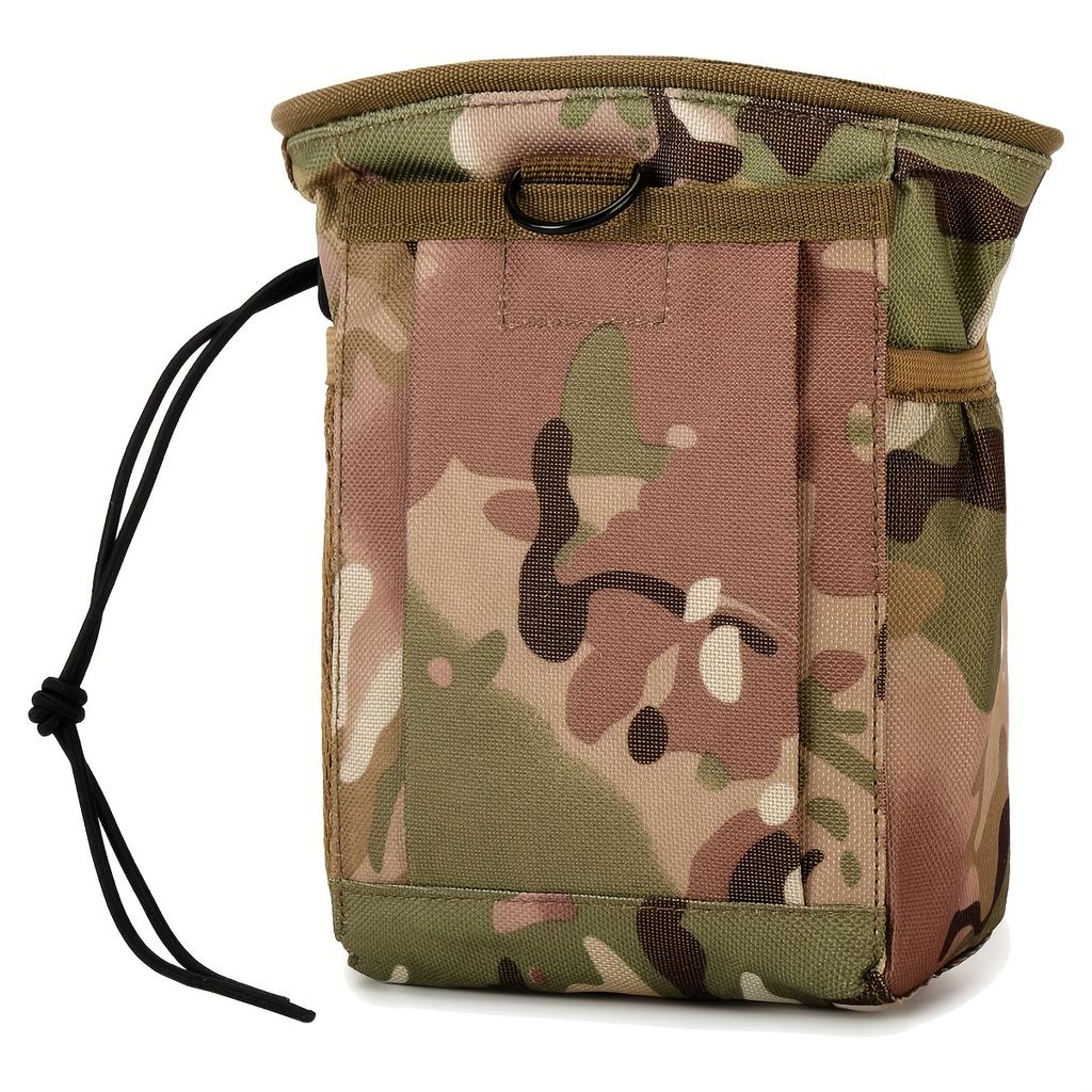 Taktische Tasche Outdoor Camping Zubehörtasche, Oxford-Gewebe, MOLLE-kompatibel, mit Kordelzugverschluss, Karabinerclip für Outdoor-Camping