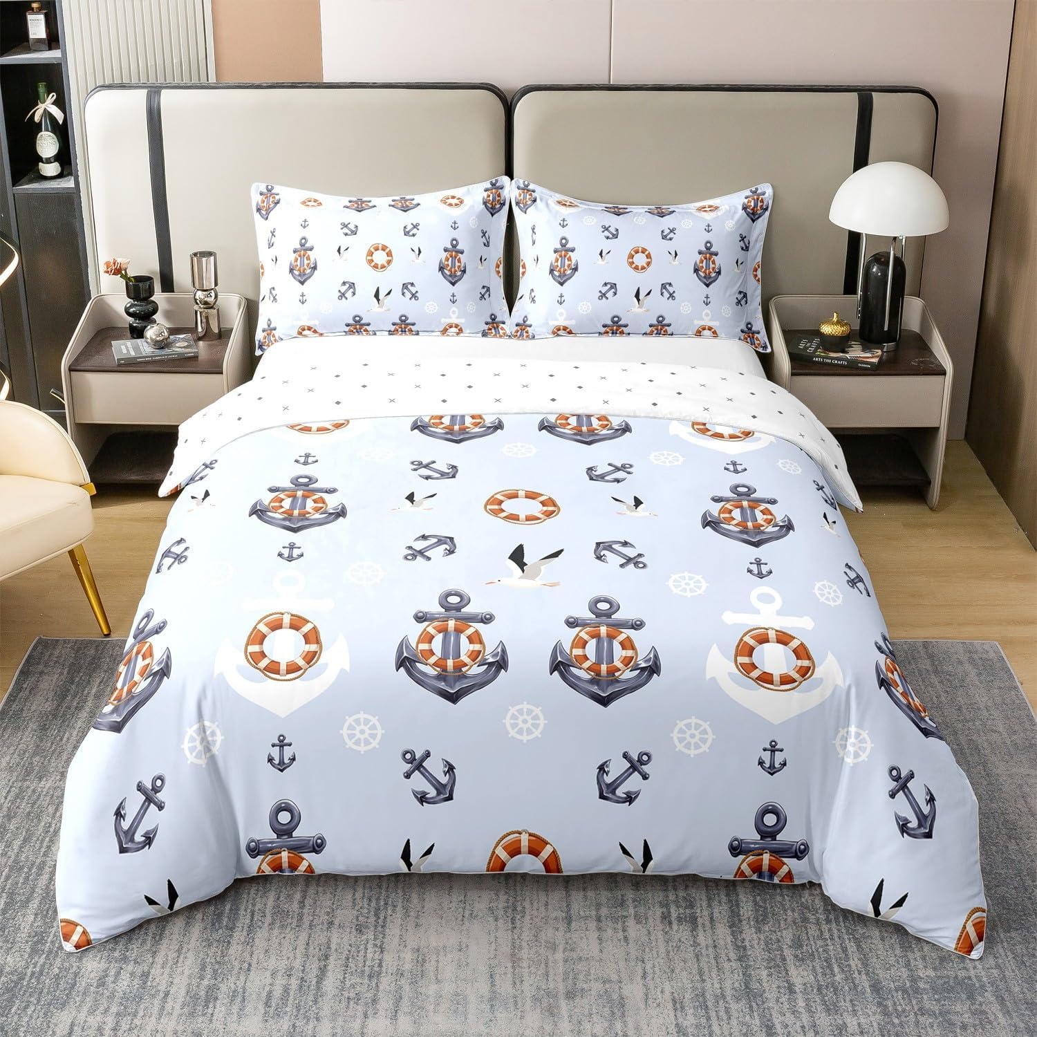 

Comforter Cartoon Sea Creatures Queen King Size Bubble Doodle Ocean Theme Bedding Set For Kids Boys Girls Teens Comforter (quilt)-EU Single(135*200cm)3pcs