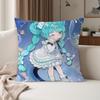 Cute Cartoon Hhatsune Virtual Singer Mmiku Pillow Case Suitable For Bedrooms Living Rooms Cars Home Decoration