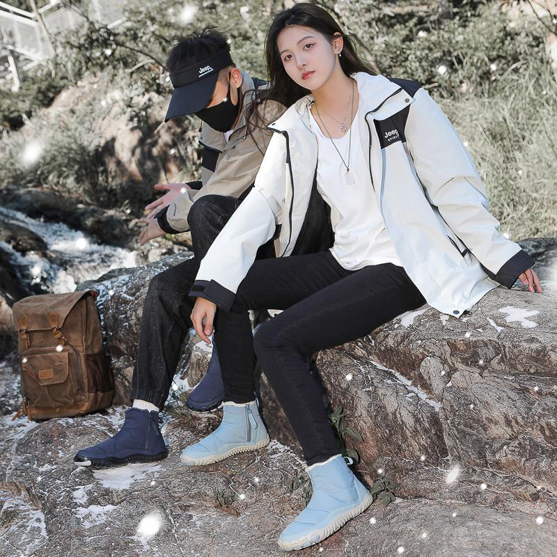 Winter Shoes Suitable for Girls and Boys Snow Boots Fleece-Lined Warm Wide Palm Five-Toe Barefoot Cotton Shoes