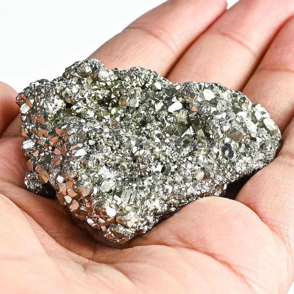 Pyrite Stone Original - 40 To 80 Grams, Powerful Crystal for Manifestation, Energy Healing & Wealth - Natural & Authentic Mineral Specimen