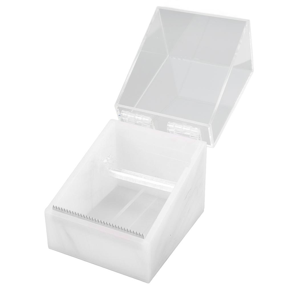 Eyelash Tape Dispenser 2 Grids Acrylic Tape Cutter Holder with Transparent Cover for Beauty Salon