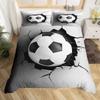 Reißverschluss mit Fußball-Bettbezug, Vollgröße, Fußball-Sport-Bettwäsche-Set, Jungen, Teenager, Ballspiel-Deckenbezug, Blauer Bettdeckenbezug, 3 Teile