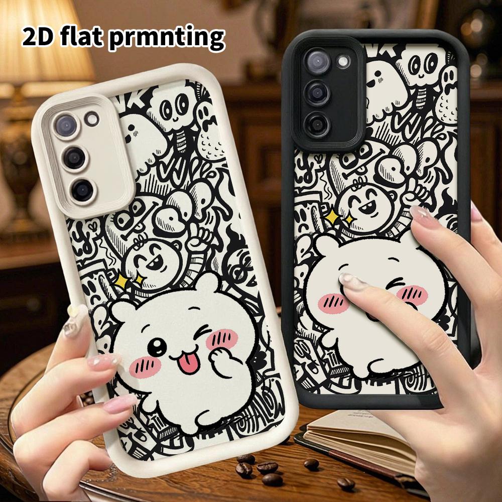Phone Case: 2D flat Samsung Galaxy A34 A35 M05 M06 S20 S22 S21 FE Plus 5G protective case, winking and sticking out tongue, Christmas and Halloween gi