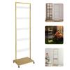 5 Tiers 30 Glasses Iron Champagne Display Holder,Black/White/Gold Mobile Champagne Rack Shelf Floor Mount for Weddings