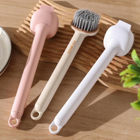 Pot Brush with Large 6-Level Adjustable Rotating Head Multi-Surface Angle 360-Degree Brushing Surface Cleaning Kitchen Brush
