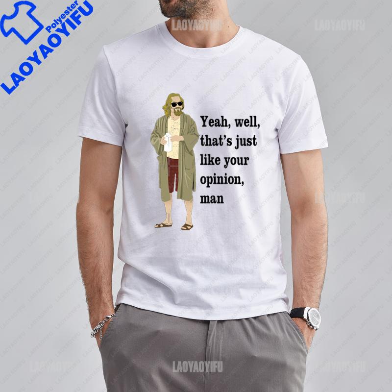 The Dude Abides Man Big Lebowski Tshirt Short Sleeve O Neck Man Unique Vintage Humor Tees Streetwear Unisex T Shirts Hiphop